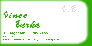 vince burka business card